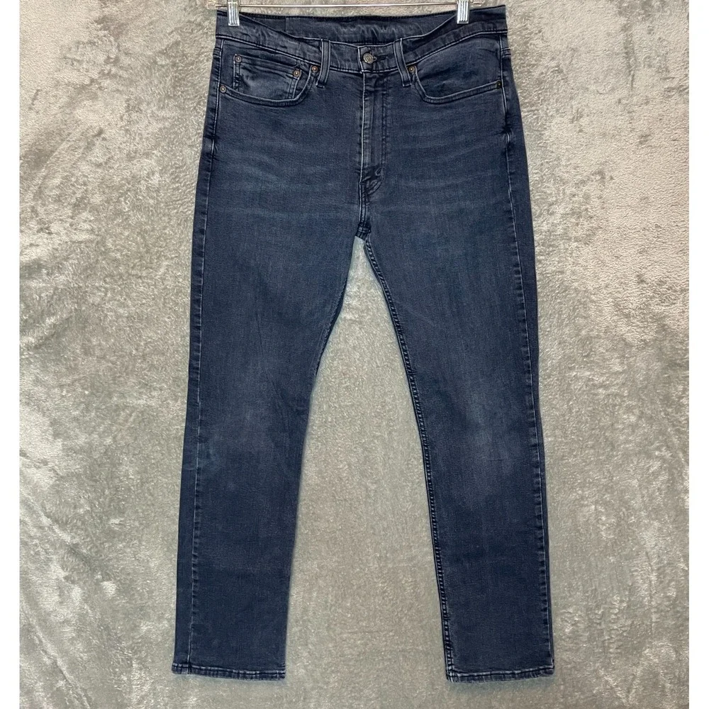 Levis 514 Men Regular Straight Denim Jean 34x33* Mid Rise Dark Wash Stretch